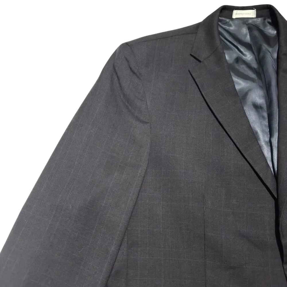 Pre-Owned Geoferey Beene Navy Blue Wool Suit Jacket 48R M302